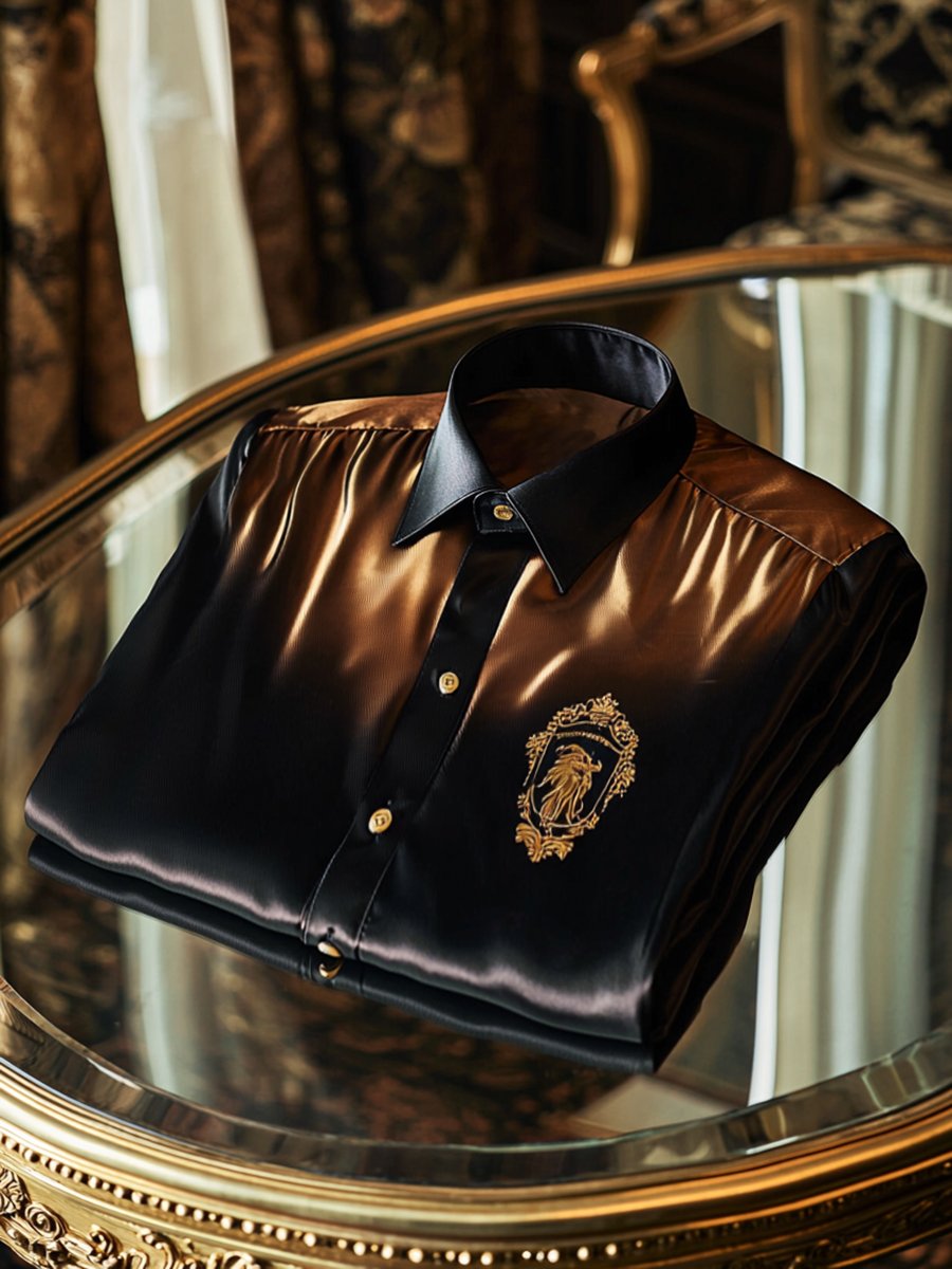 Men's Satin Luxury Business Long Sleeve Shirt