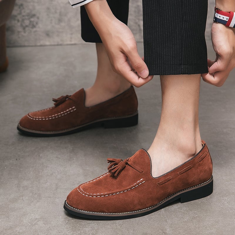 Retro Business Casual Suede Tassel Shoes