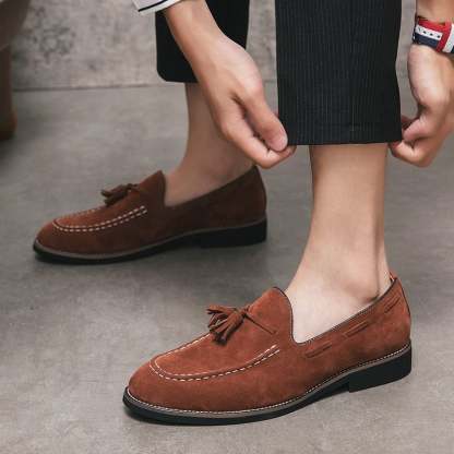 Retro Business Casual Suede Tassel Shoes