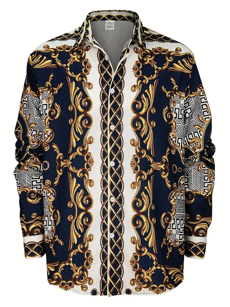 Men's Street Style Business Striped Printed Long Sleeve Shirt