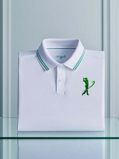 Men's Business Casual Logo Button Short Sleeve Polo Shirt