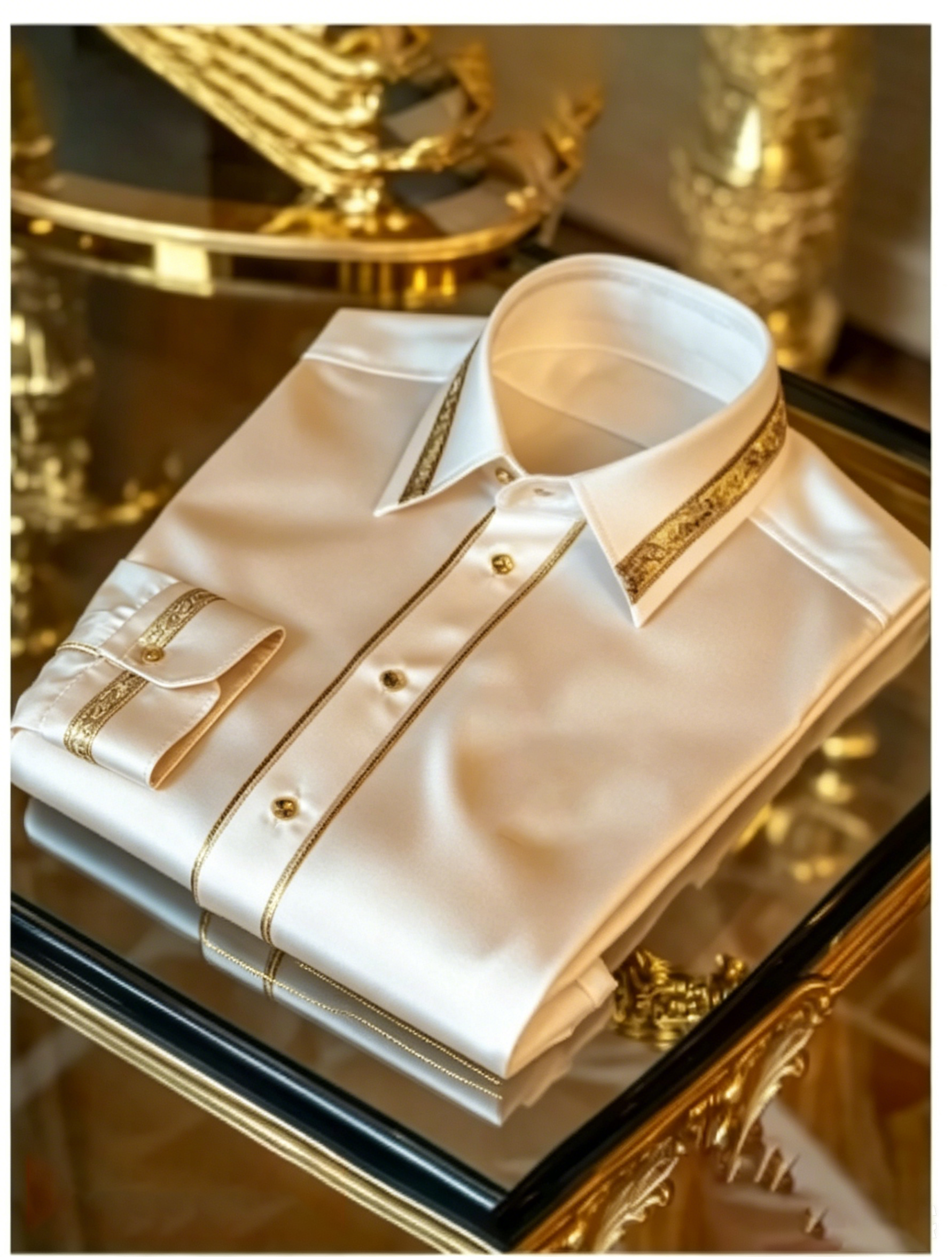 Men's Satin Luxury Button Down Shirt