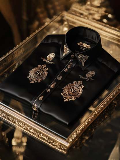 Men's Silk Luxury Business Long Sleeve Shirt