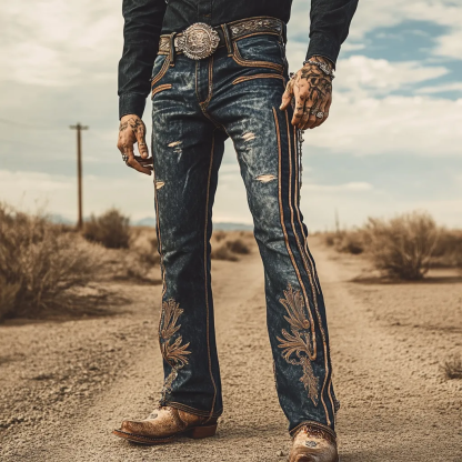 Men's Western Relaxed Jeans pants trousers