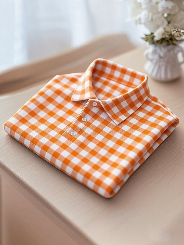 Men's Business Casual Button Short Sleeve Polo Shirt