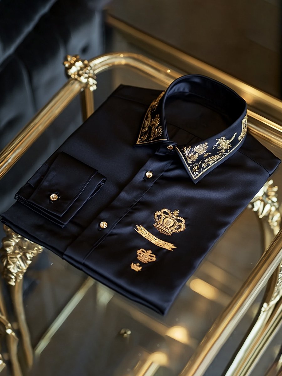 Men's Silk Luxury Business Long Sleeve Shirt