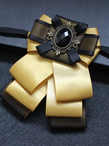 Men's Satin Double Layer Formal Suit Banquet Bow Tie