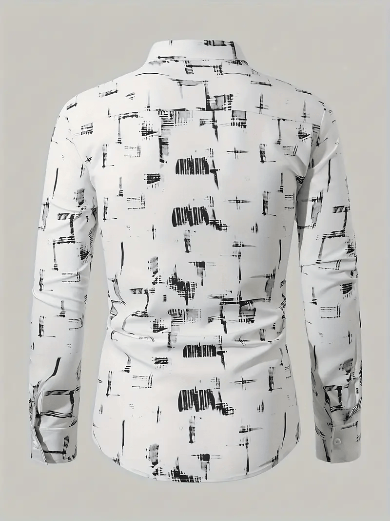 Men's Plaid Business Long Sleeve Shirt