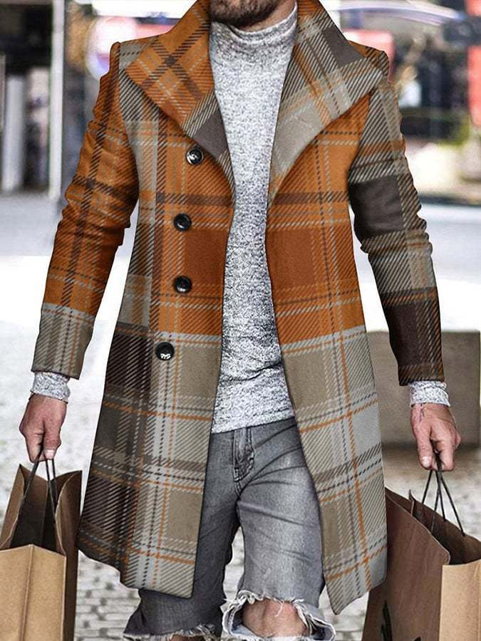 Men's casual woolen coat