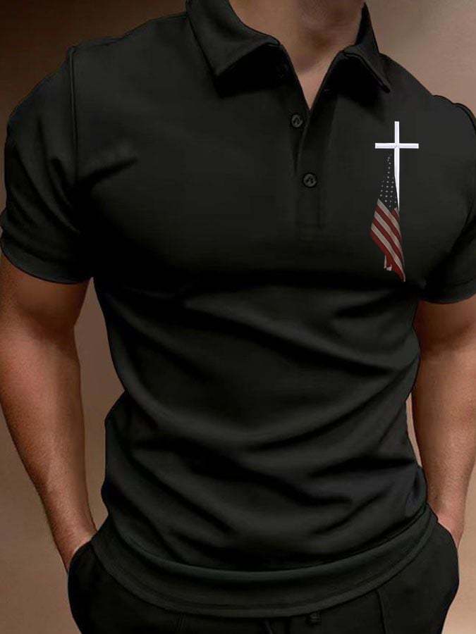 Men's Short Sleeve Casual Printed POLO Shirt