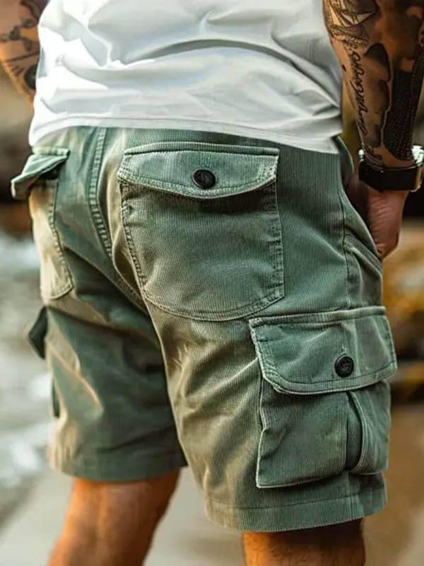 Men's Vintage Multi-Pocket Cargo Shorts