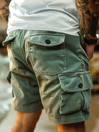 Men's Vintage Multi-Pocket Cargo Shorts