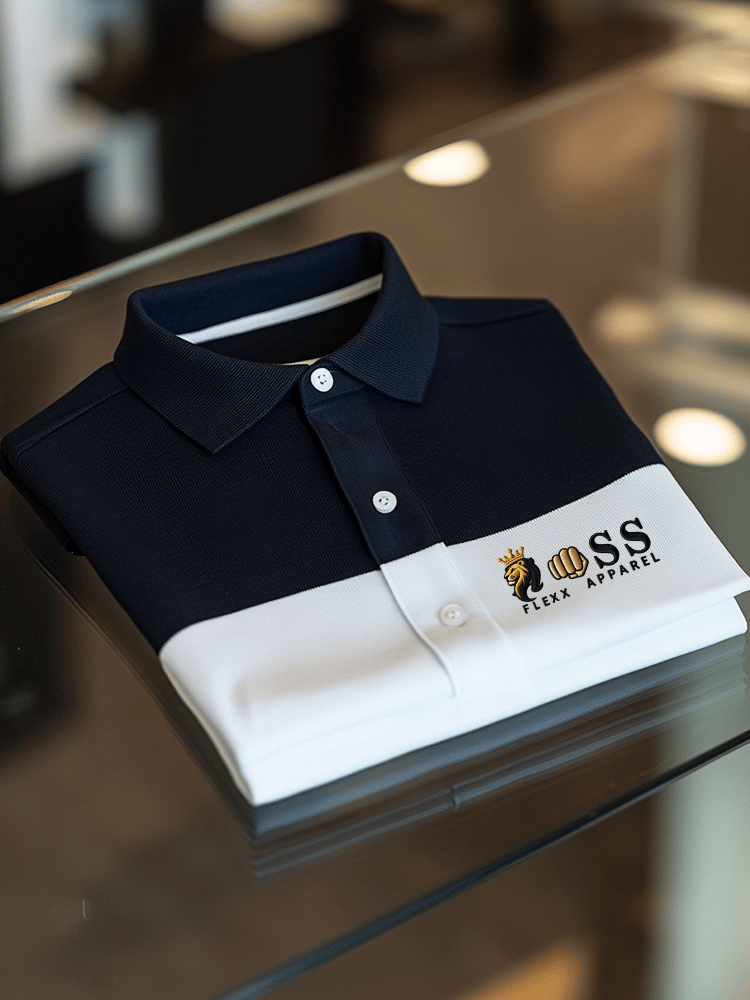 Men's Business Casual Printed Short Sleeve Polo Shirt