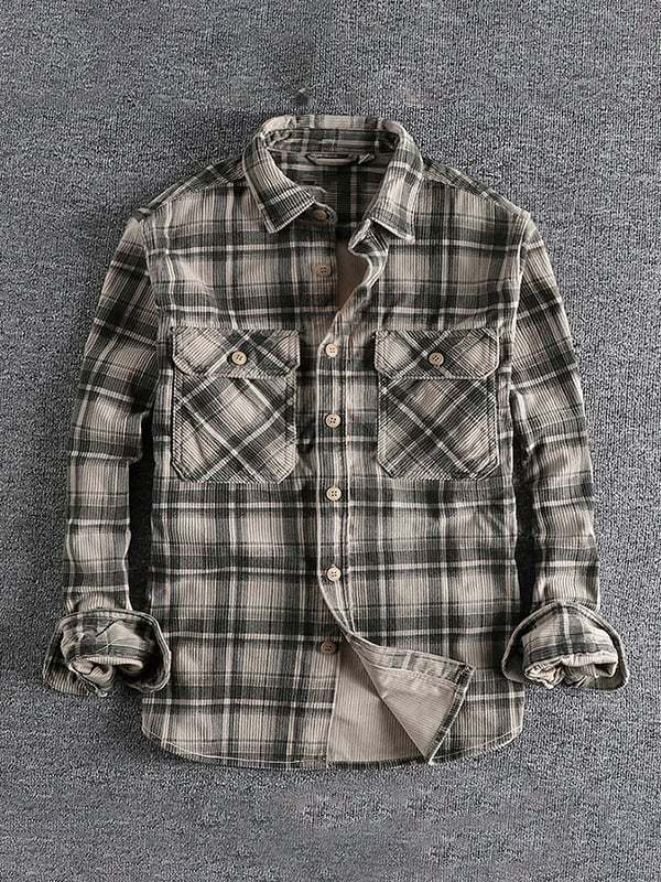 Men's Vintage Western Stripe Pocket Shirt