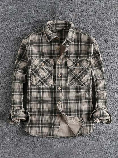 Men's Vintage Western Stripe Pocket Shirt