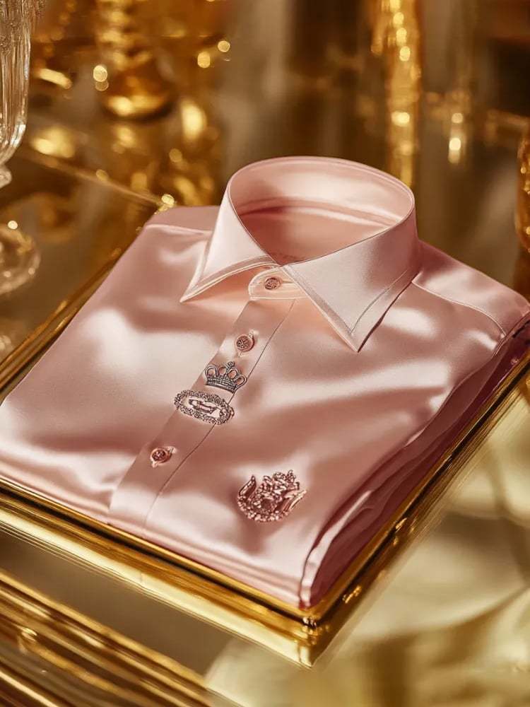 Men's Satin Business Luxury Long Sleeve Shirt