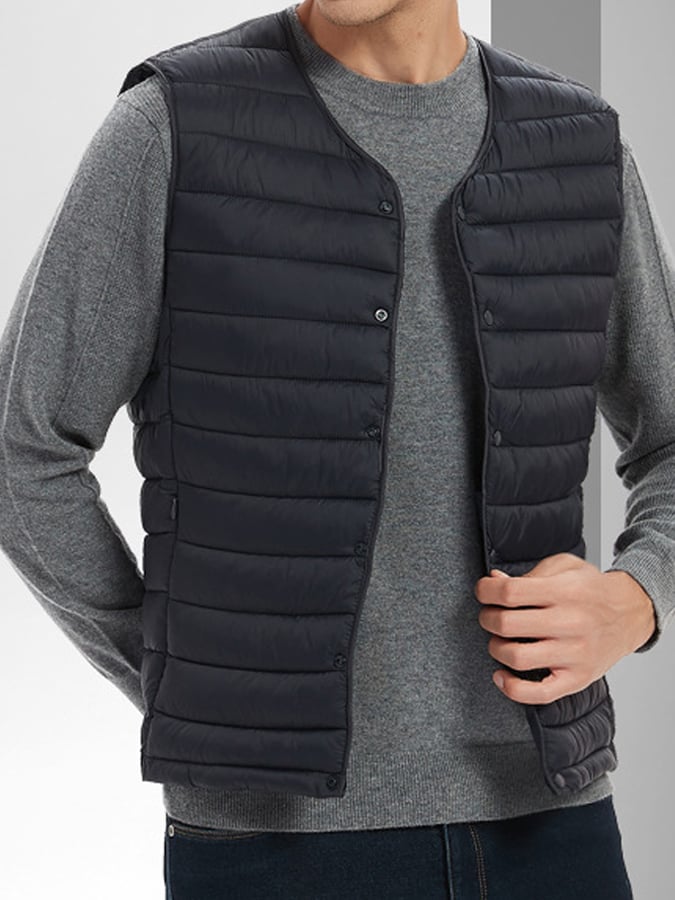 Men's Warm Light Slim Padded Vest Jacket