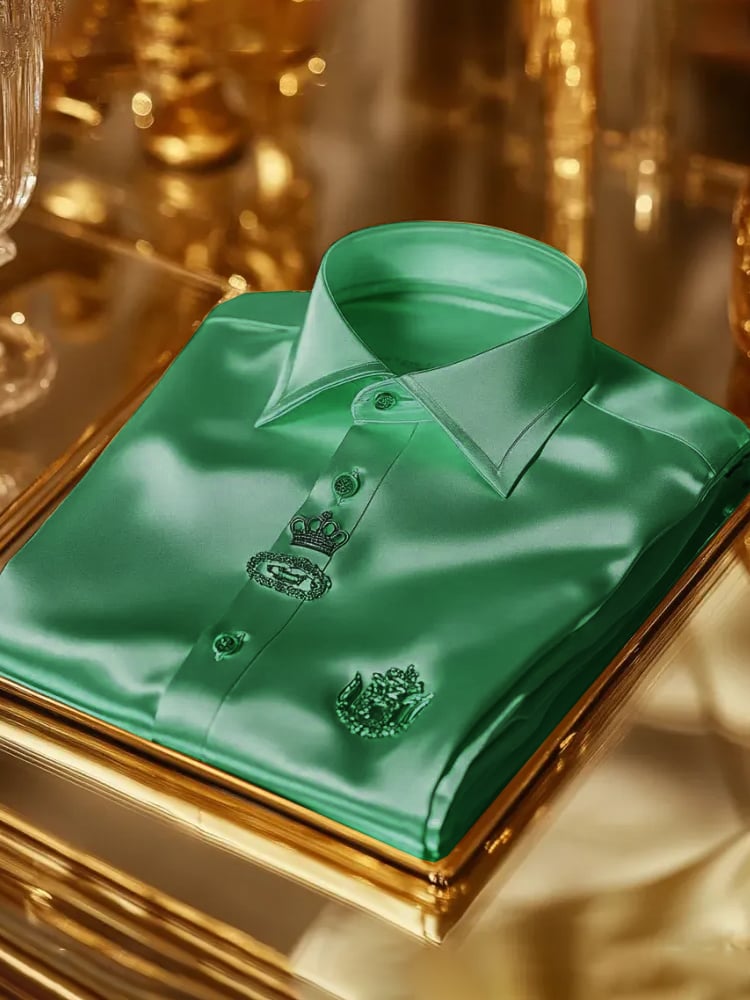 Men's Satin Business Luxury Long Sleeve Shirt