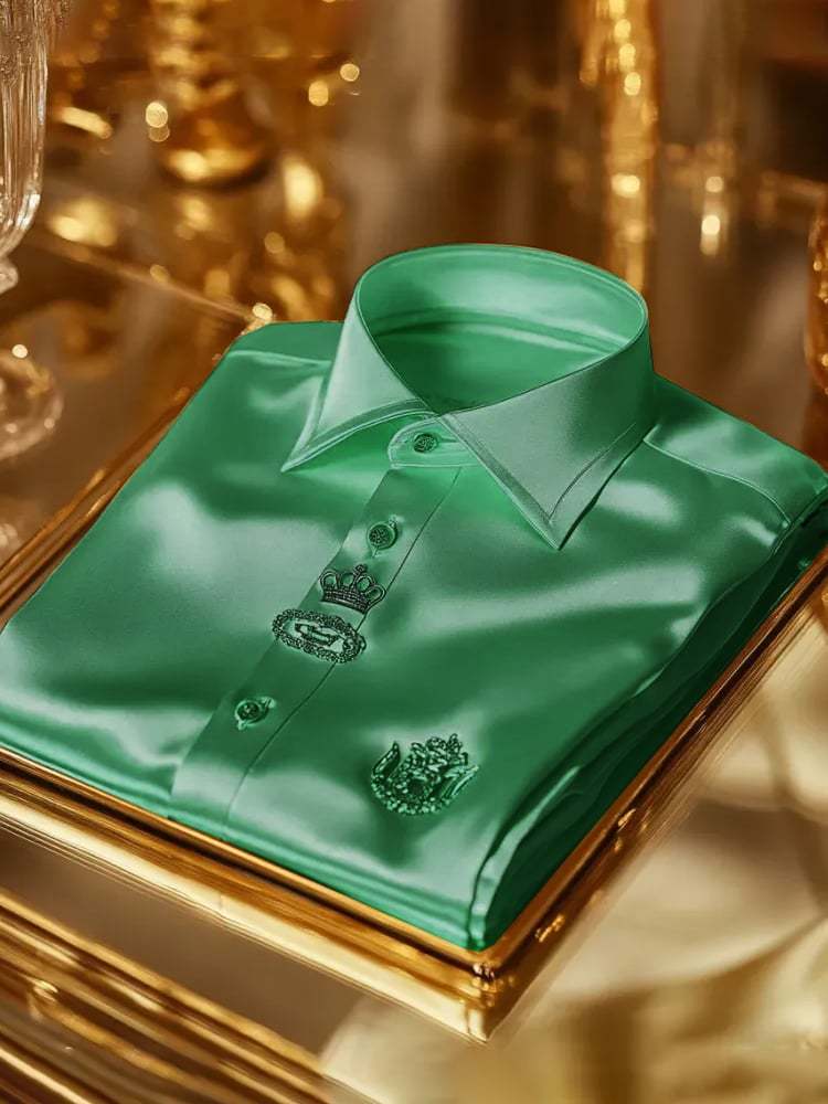 Men's Satin Business Luxury Long Sleeve Shirt