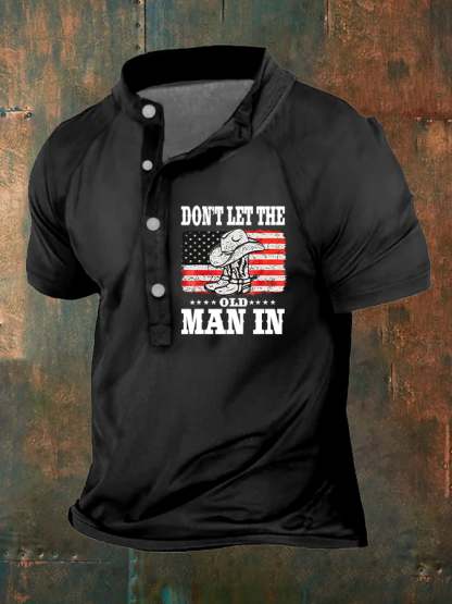 Men's Don't Let The Old Man In Country Music American Flag Print Polo