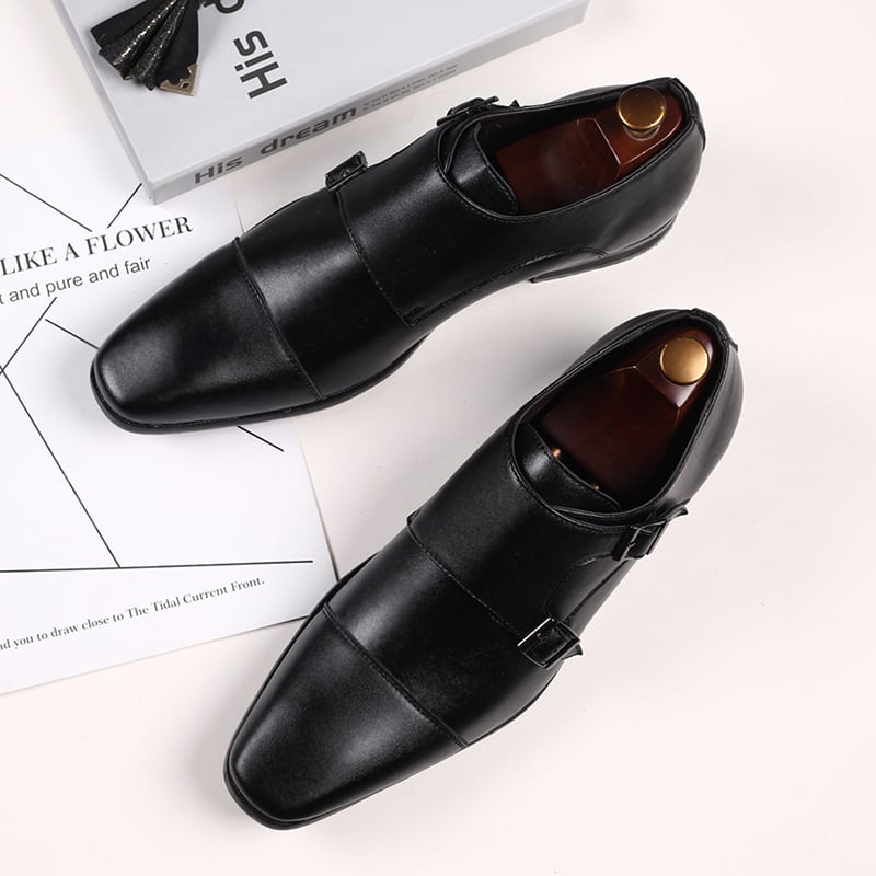 Buckle Pointed Toe British Style Men'S Shoes