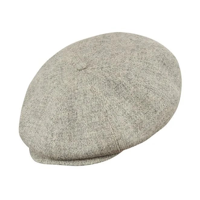 Scottish Harris Tweed 8 Panels Man Cap Light GRAY