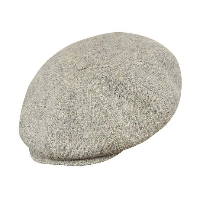 Scottish Harris Tweed 8 Panels Man Cap Light GRAY