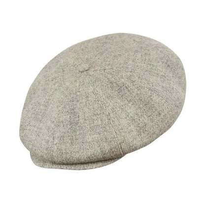 Scottish Harris Tweed 8 Panels Man Cap Light GRAY