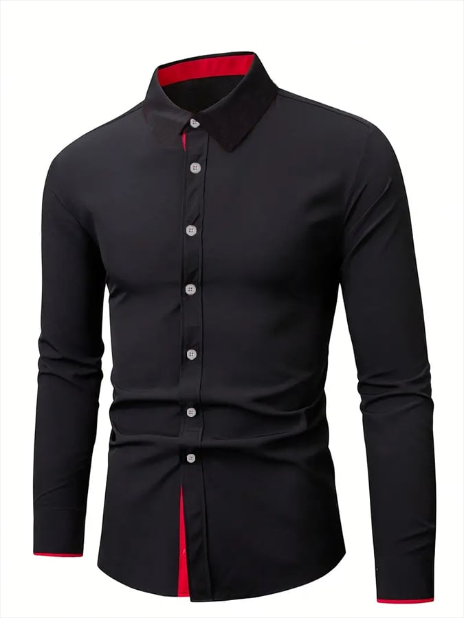 Men's Geometric Design Business Casual Shirt