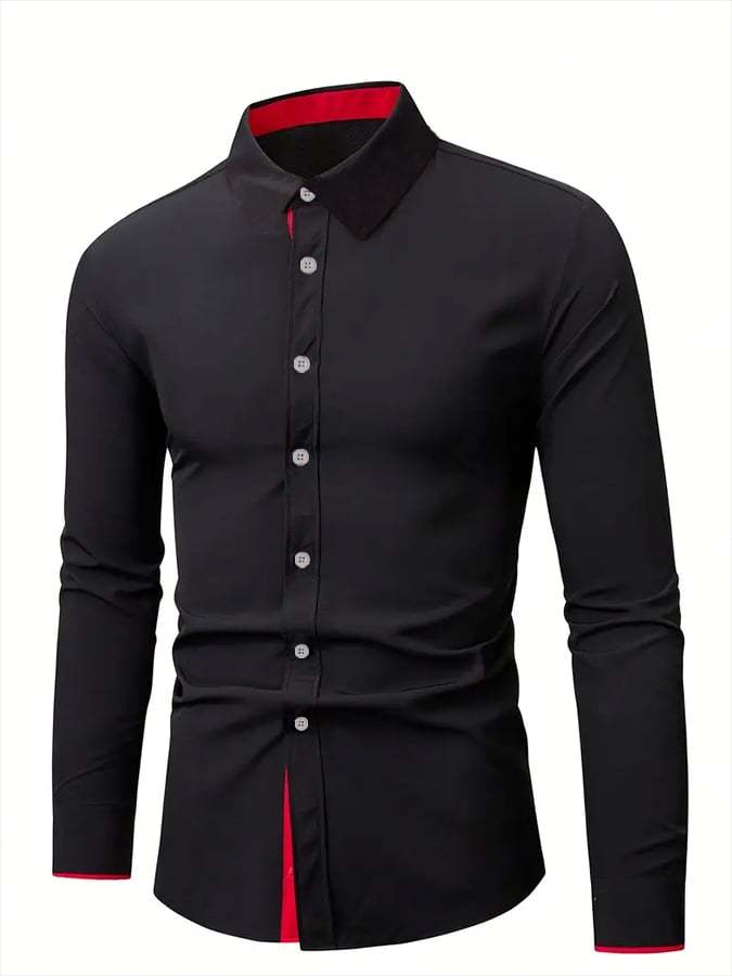 Men's Geometric Design Business Casual Shirt