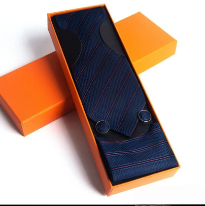 Paisley Men's Tie Square Scarf Cufflinks Gift Box Set