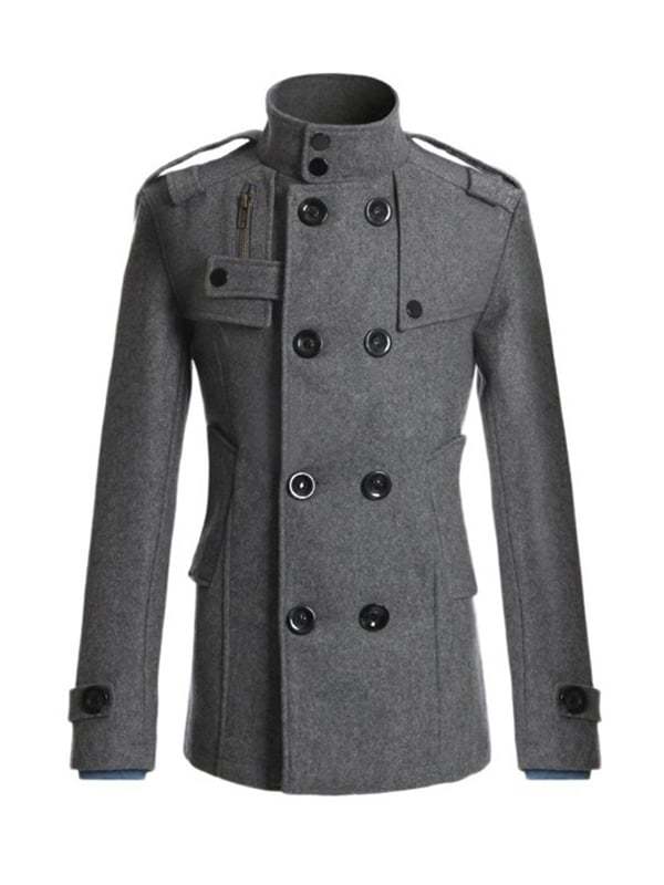 Men's Retro Fashion Pocket Lapel Long Coat