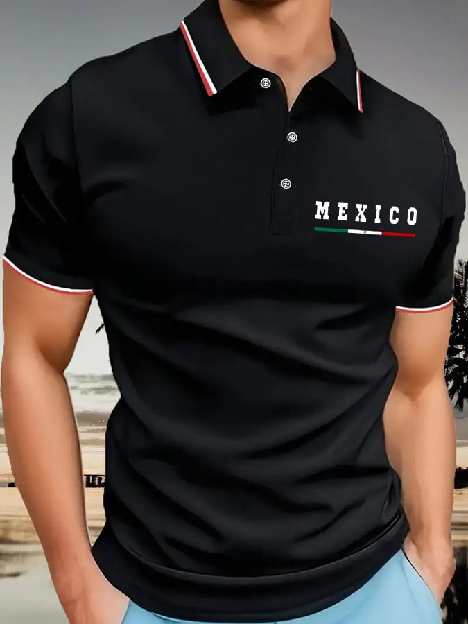 Men's Vintage Mexican Independence Day Simple Polo Shirt