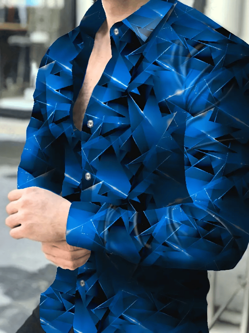 Men's Street Style Business Striped Printed Long Sleeve Shirt