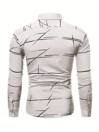 Men's Geometric Business Casual Shirt