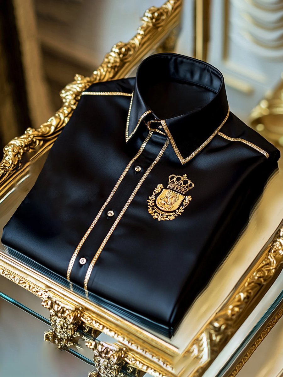 Men's Satin Luxury Business Long Sleeve Shirt