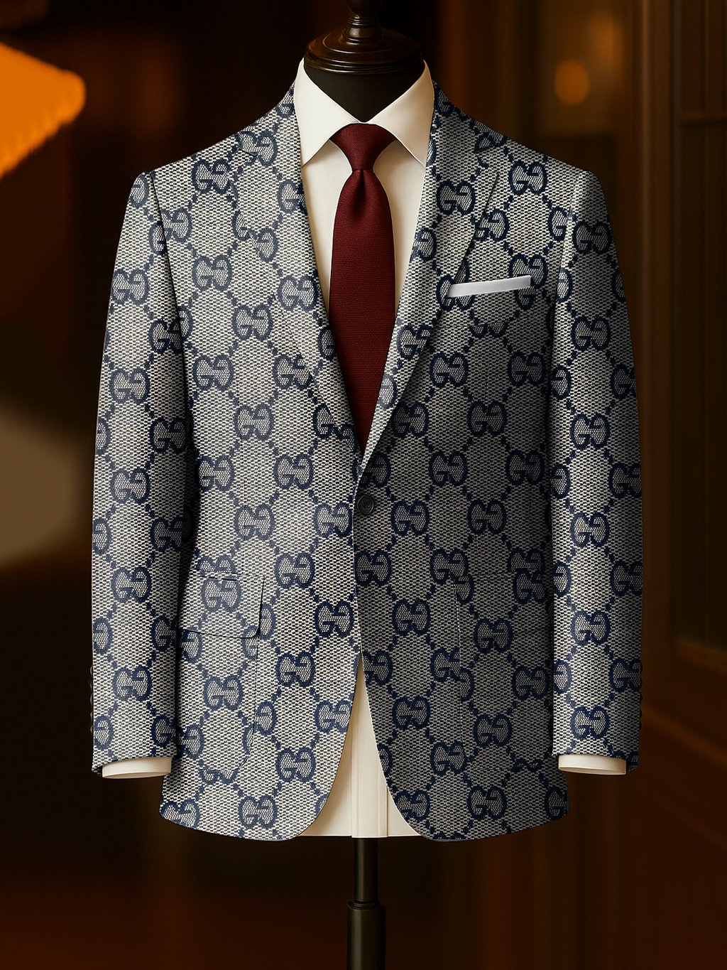 Men's Business Casual Large Pocket Plaid Blazers