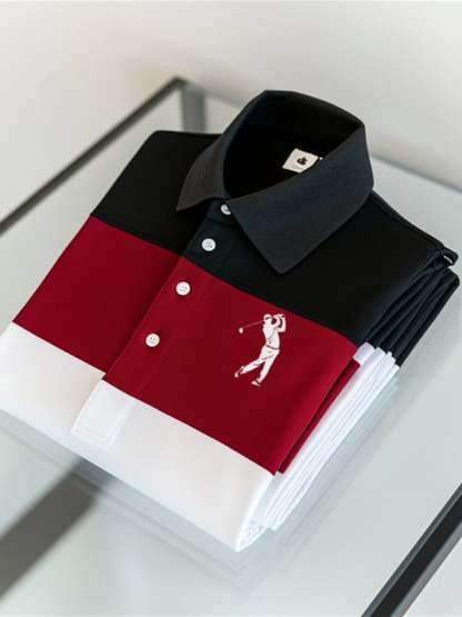Men's Classic Business Golf Logo Short Sleeve Polo Shirt