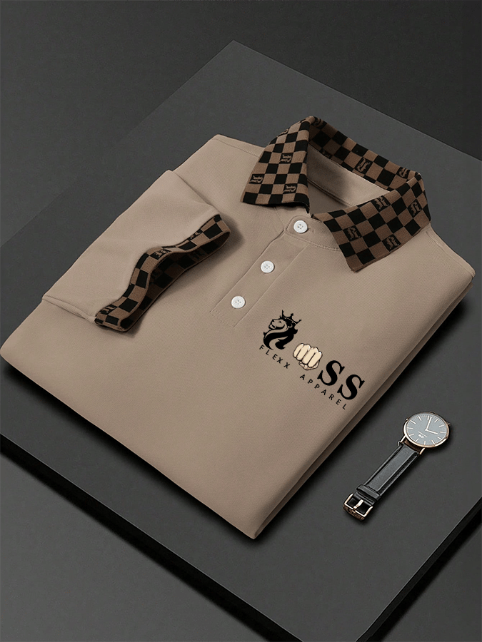 Men's Letter Printed Casual Polo Shirt