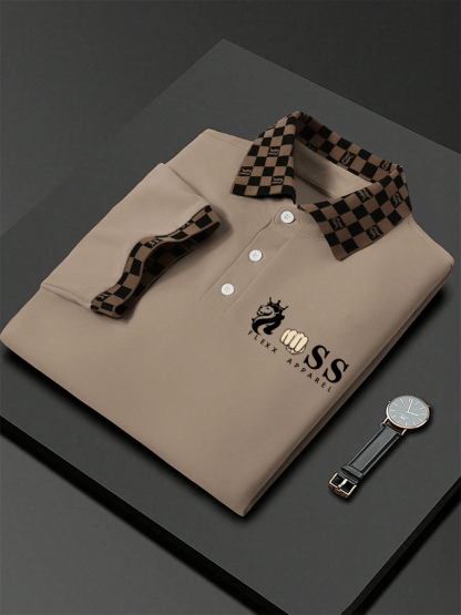 Men's Letter Printed Casual Polo Shirt