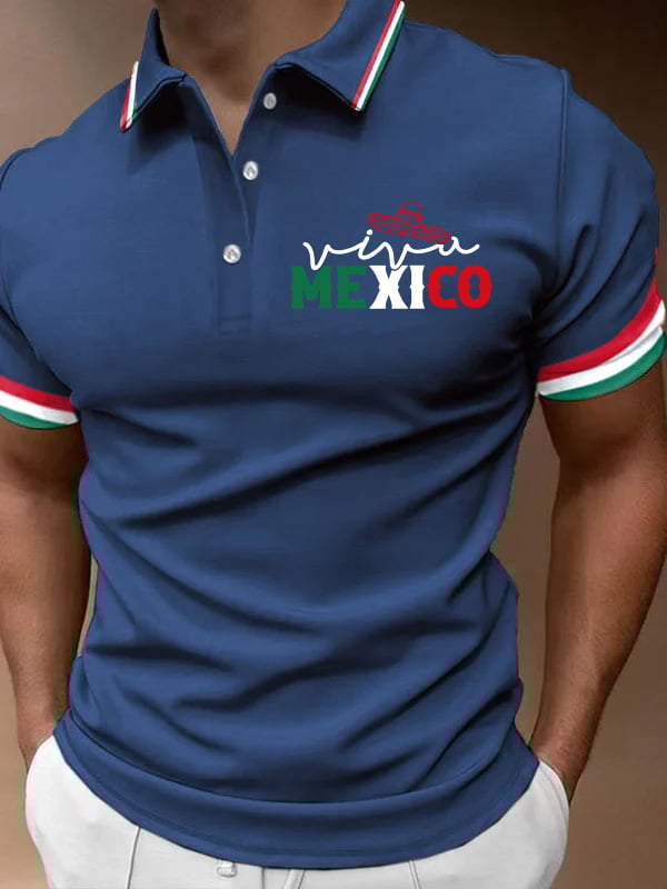 Men's Mexican Independence Day Printed Polo Shirt