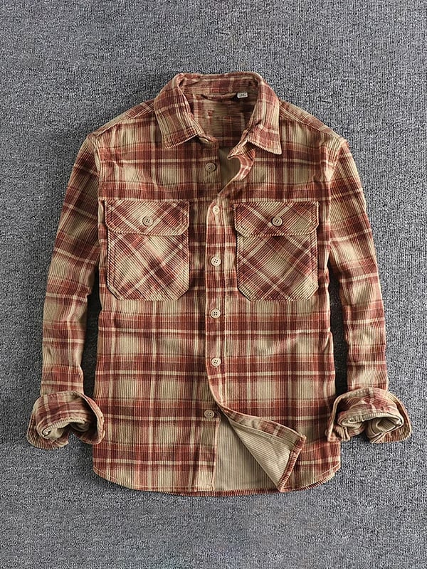 Men's Vintage Western Stripe Pocket Shirt