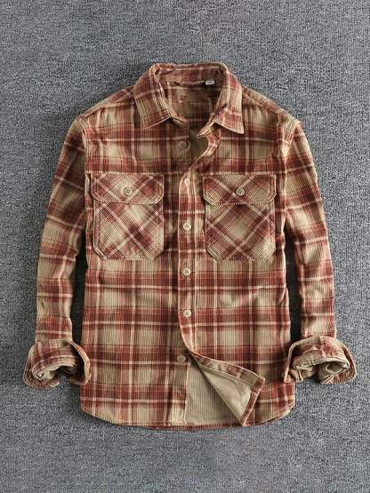 Men's Vintage Western Stripe Pocket Shirt