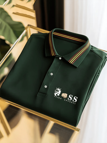 Men's Fashion Business Letter Printed Casual Polo Shirt