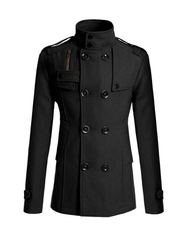 Men's Retro Fashion Pocket Lapel Long Coat