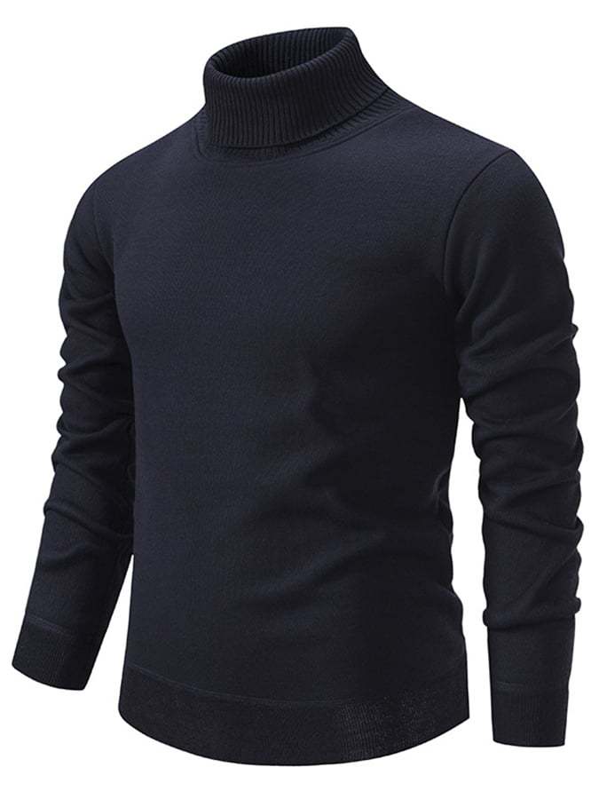 Men's Fashion Solid Color Pullover Long Sleeve Sweater