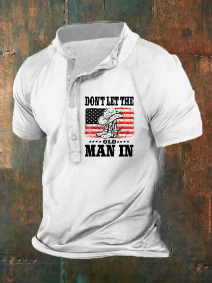 Men's Don't Let The Old Man In Country Music American Flag Print Polo