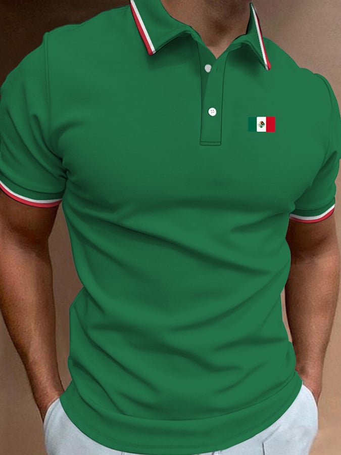 Men's Vintage Mexican Independence Day Simple Polo Shirt