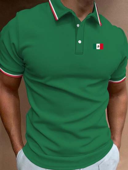 Men's Vintage Mexican Independence Day Simple Polo Shirt