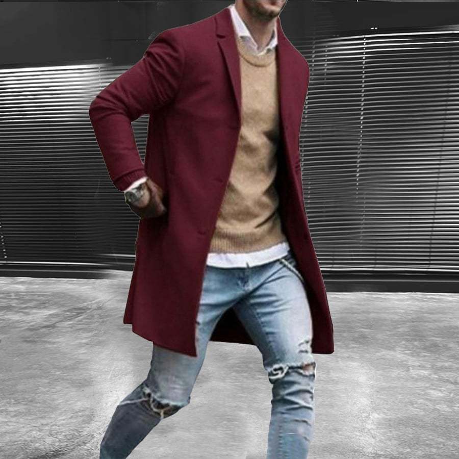 Lapel Casual Medium-Length Coat